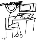 Stick Figure at the Computer